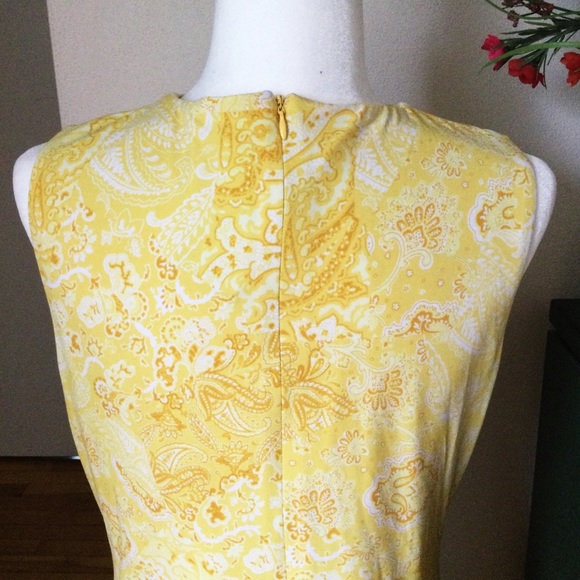 Michael Michael Kors Sleeveless Mini Dress XL – Yellow Floral Paisley, NWT - Picture 9 of 15